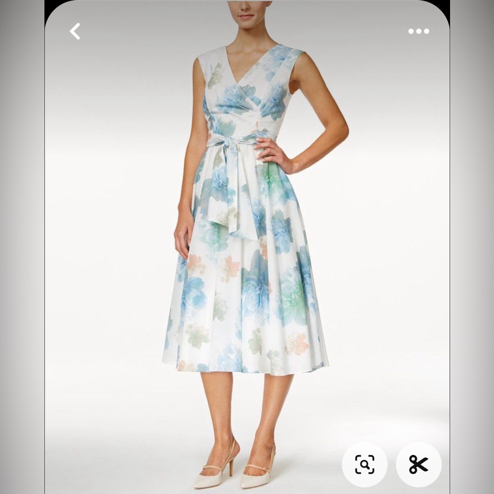 Calvin Klein Floral Tie Midi Dress